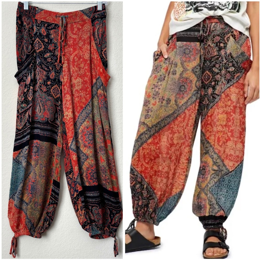 Free People Boho Begonia Balloon Pants Festival Bohemian Comfy